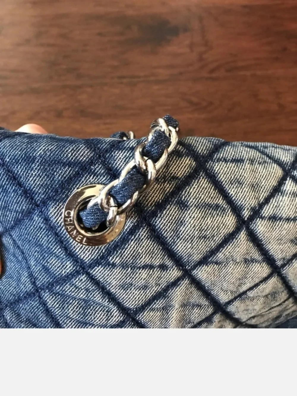 Chanel LIKENESS: XL Quilted DENIM Shoulder Bag in Blue